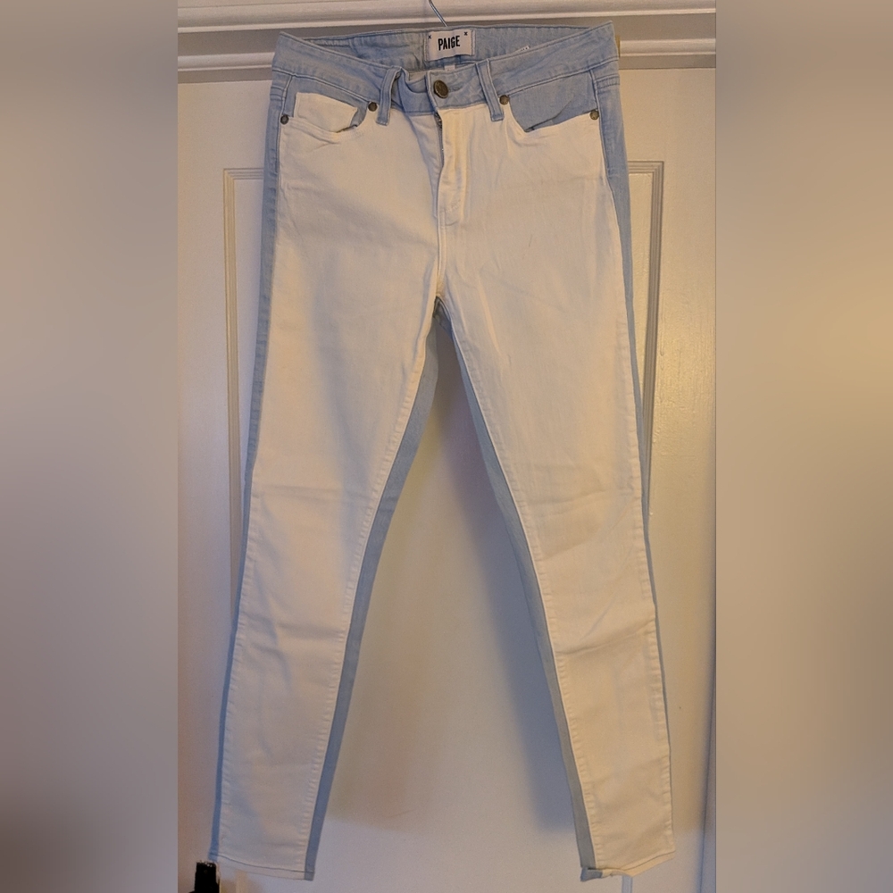 PAIGE Women's Two-Tone Skinny Jeans